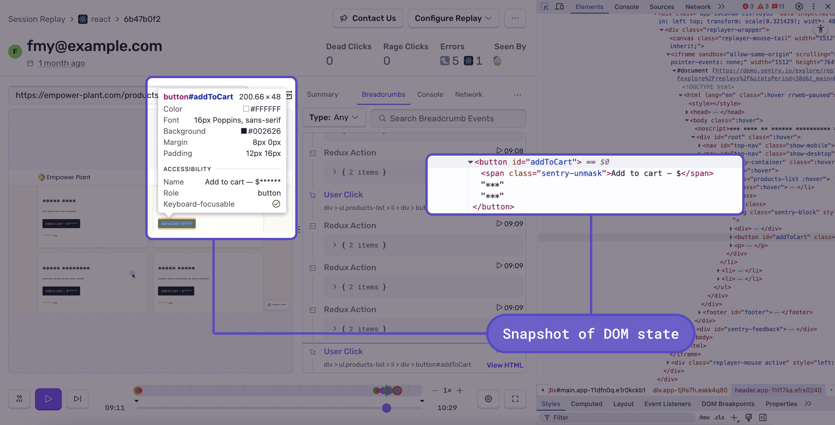 Session Replay User Interface
